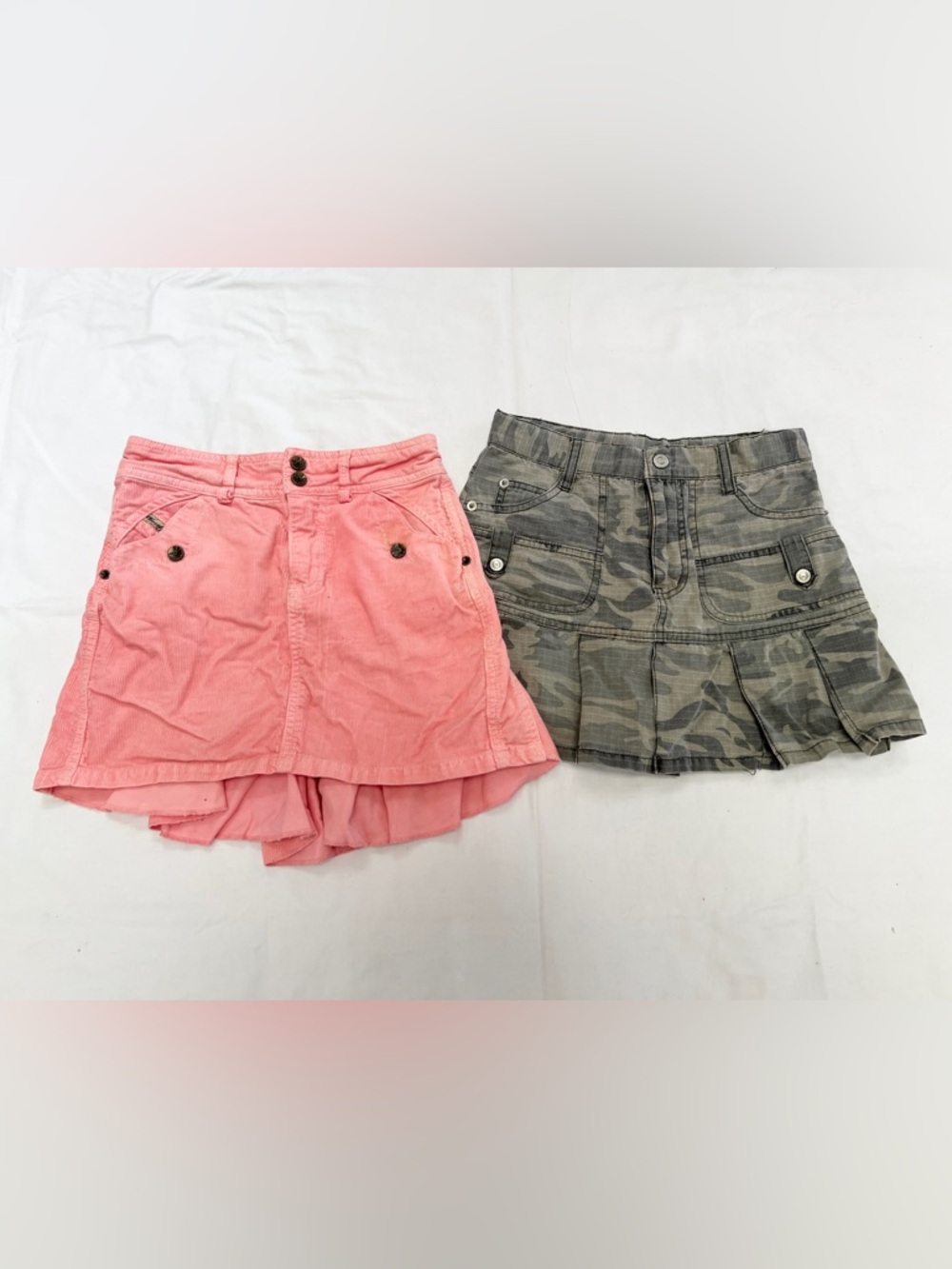 Diesel Pink Corduroy Mini & Camo Skirt set